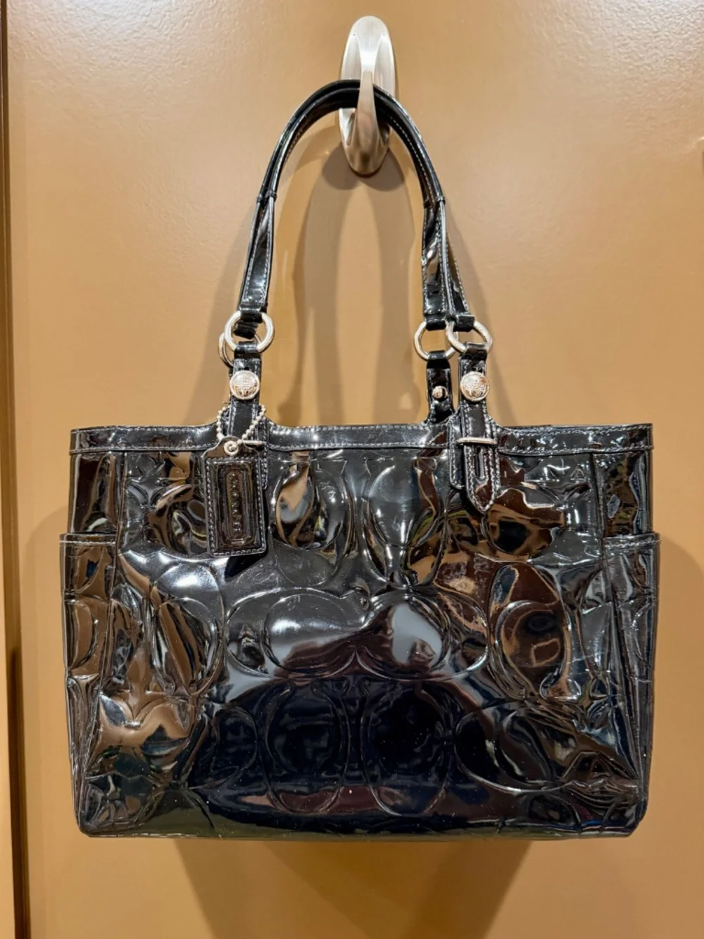 Coach Black patent leather satchel